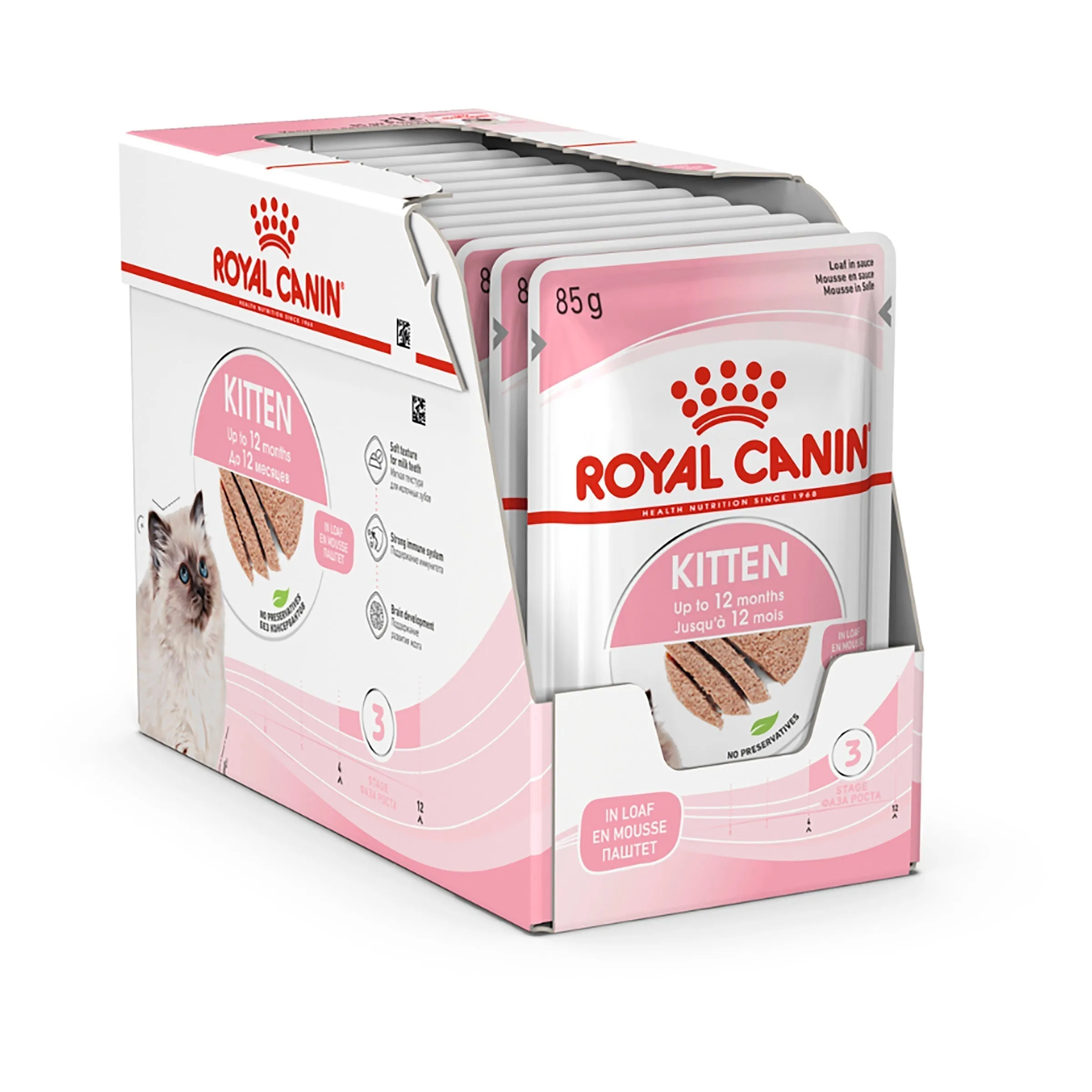 Royal Canin Kitten with Loaf Wet Food Pouches 85g x 12^^^