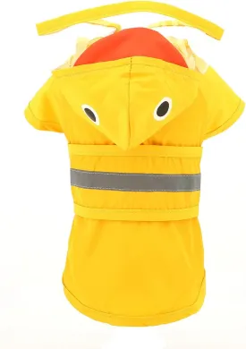 SMALLLEE_LUCKY_STORE Cute Duck Dog Raincoat with Clear Hood and Harness Hole Adjustable Waterproof Rain Jacket for Small Medium Large Dogs Boy Girl Reflective Pet Poncho, Yellow, L