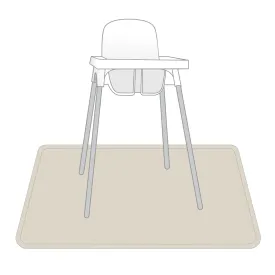Solid Champagne Minimalist Splash Mat - A Waterproof Catch-All for Highchair Spills and More!