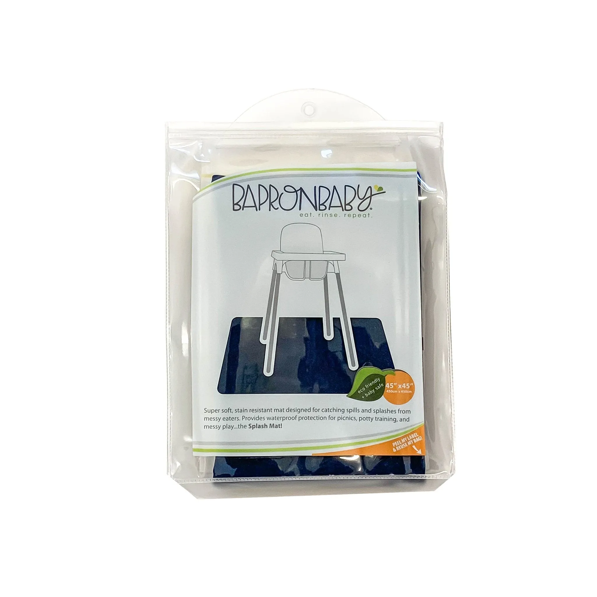 Solid Navy Minimalist Splash Mat - A Waterproof Catch-All for Highchair Spills and More!