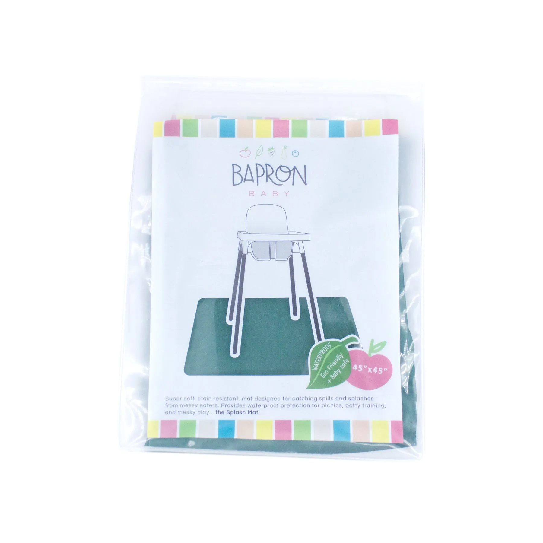 Solid Pine Minimalist Splash Mat - A Waterproof Catch-All for Highchair Spills and More!
