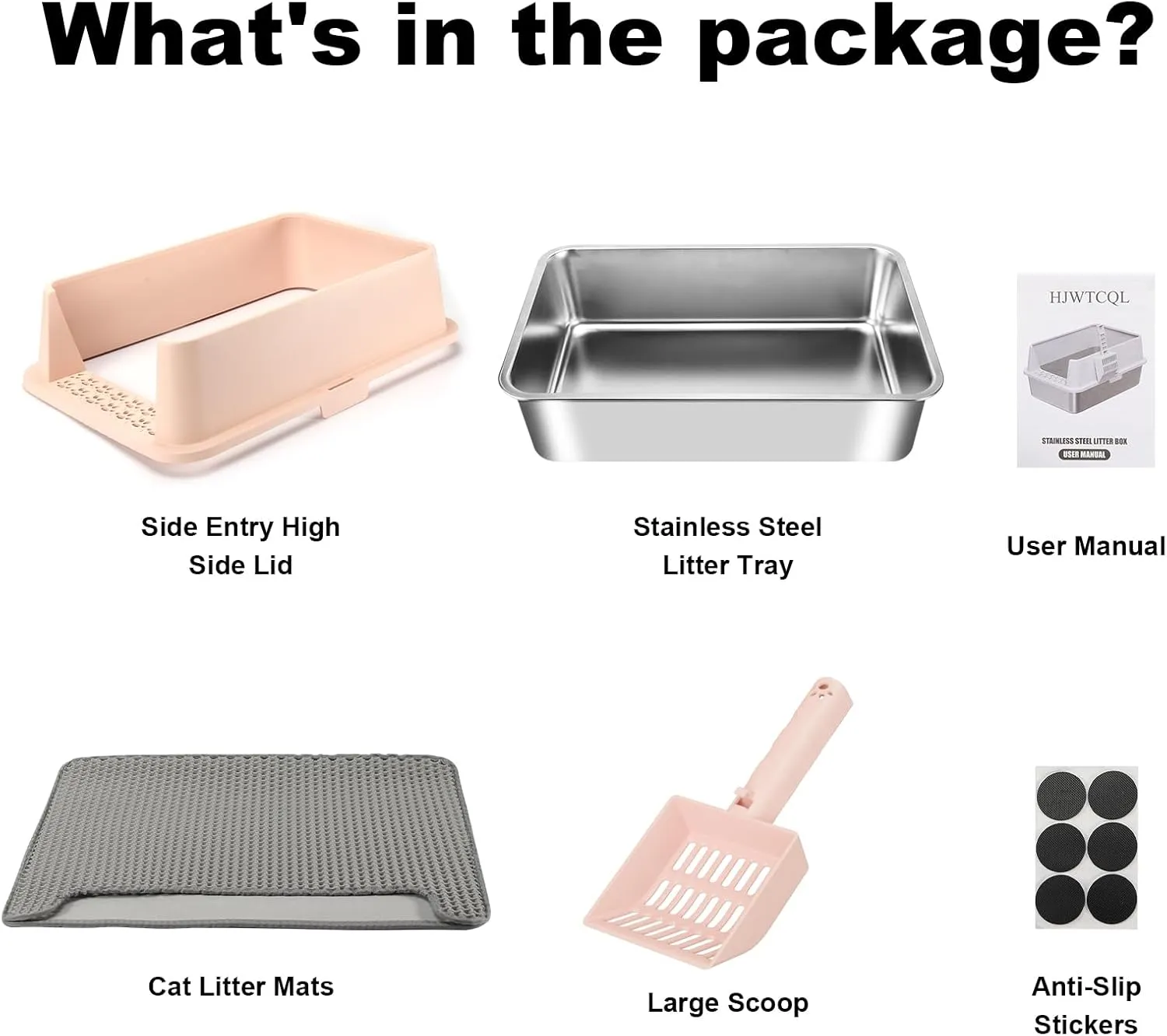 Stainless Steel Cat Litter Box with Lid XL Metal Extra Large Pink Litter Box Include Cat Litter Scoop & Mat Easy to Clean, Non-Sticky, Anti-Urine Leakage, Never Absorbs Odors (Beige Rose)
