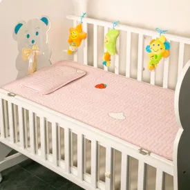 Strawberry In The Clouds Pink Washable Mat With Pillow