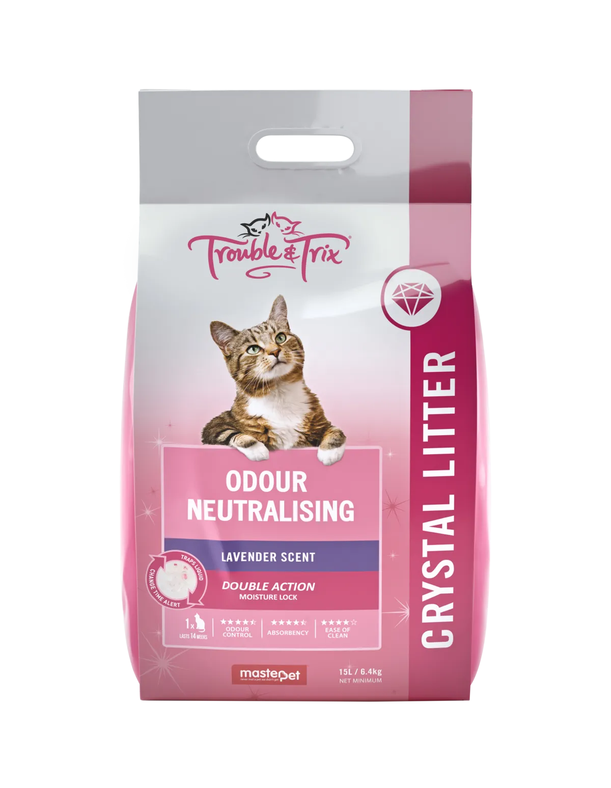 Trouble and Trix Odour Neutralising Lavender Crystal Cat Litter 15L