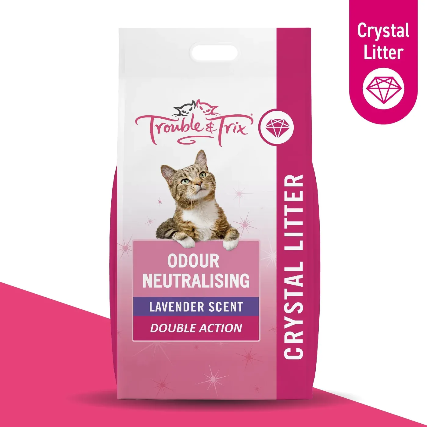 Trouble and Trix Odour Neutralising Lavender Crystal Cat Litter 15L