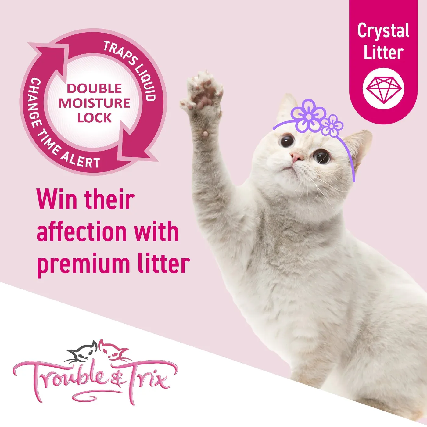 Trouble and Trix Odour Neutralising Lavender Crystal Cat Litter 15L