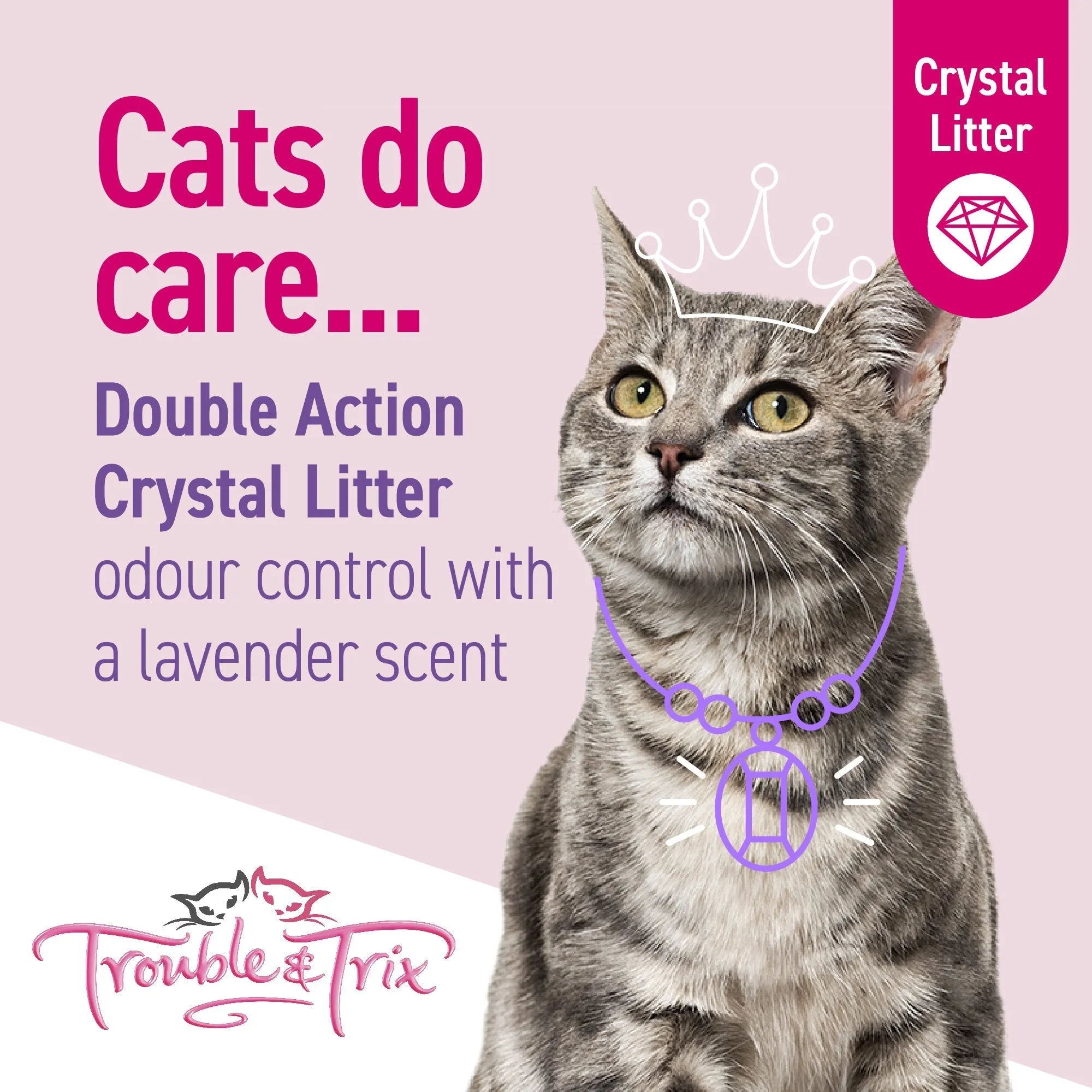 Trouble and Trix Odour Neutralising Lavender Crystal Cat Litter 7L/2.7kg***