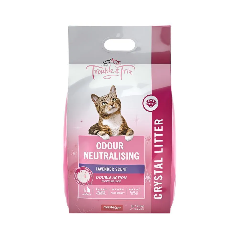 Trouble and Trix Odour Neutralising Lavender Crystal Cat Litter 7L/2.7kg***
