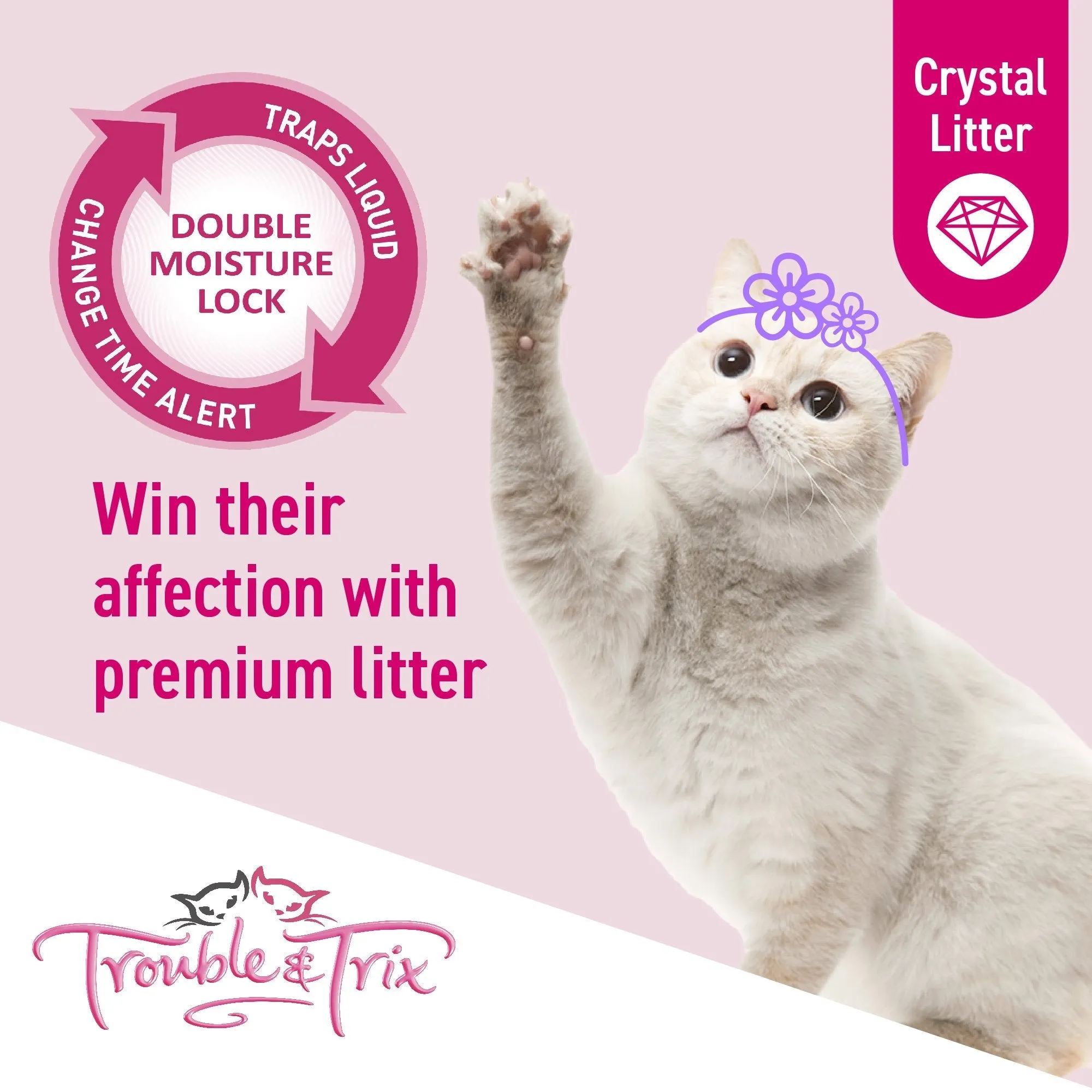 Trouble and Trix Odour Neutralising Lavender Crystal Cat Litter 7L/2.7kg***