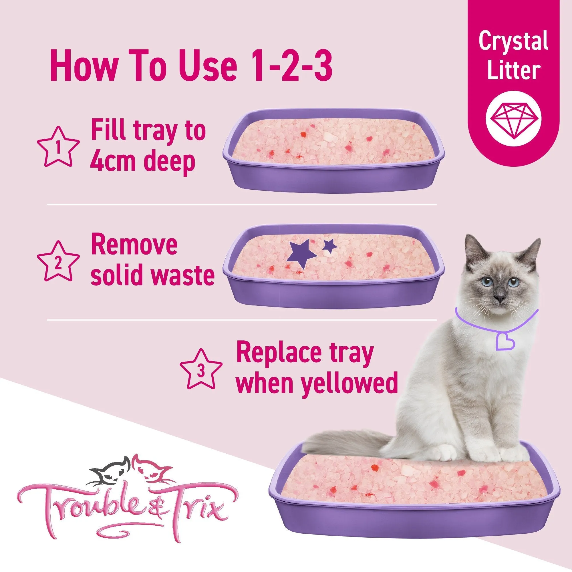 Trouble and Trix Odour Neutralising Lavender Crystal Cat Litter 7L/2.7kg***