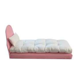 Upholstered Light Pink Doll Bed for 11 1/2-inch and 12-inch dolls