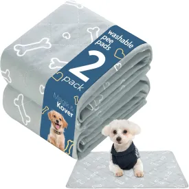 Washable Pee Pads for Dogs, 2 Pack Reusable Puppy Pads 23" x 36", Super Absorbent & Waterproof Training Mats for Potty, Crate, Kennel, Playpen, Bed & Sofa, Anti-Slip Wee Pee Pads for Dogs