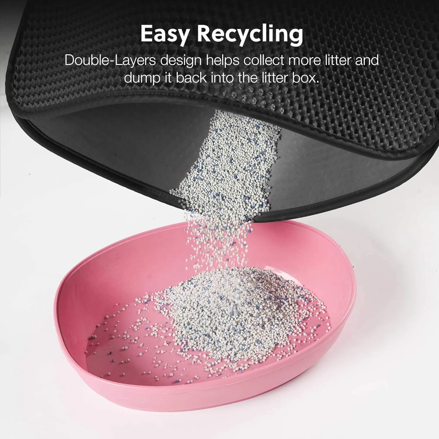 WePet Cat Litter Mat, Kitty Litter Trapping Mat, Honeycomb Double Layer Mats, No Phthalate, Urine Waterproof, Easy Clean, Scatter Control, Catcher Litter Tray Box Rug Carpet