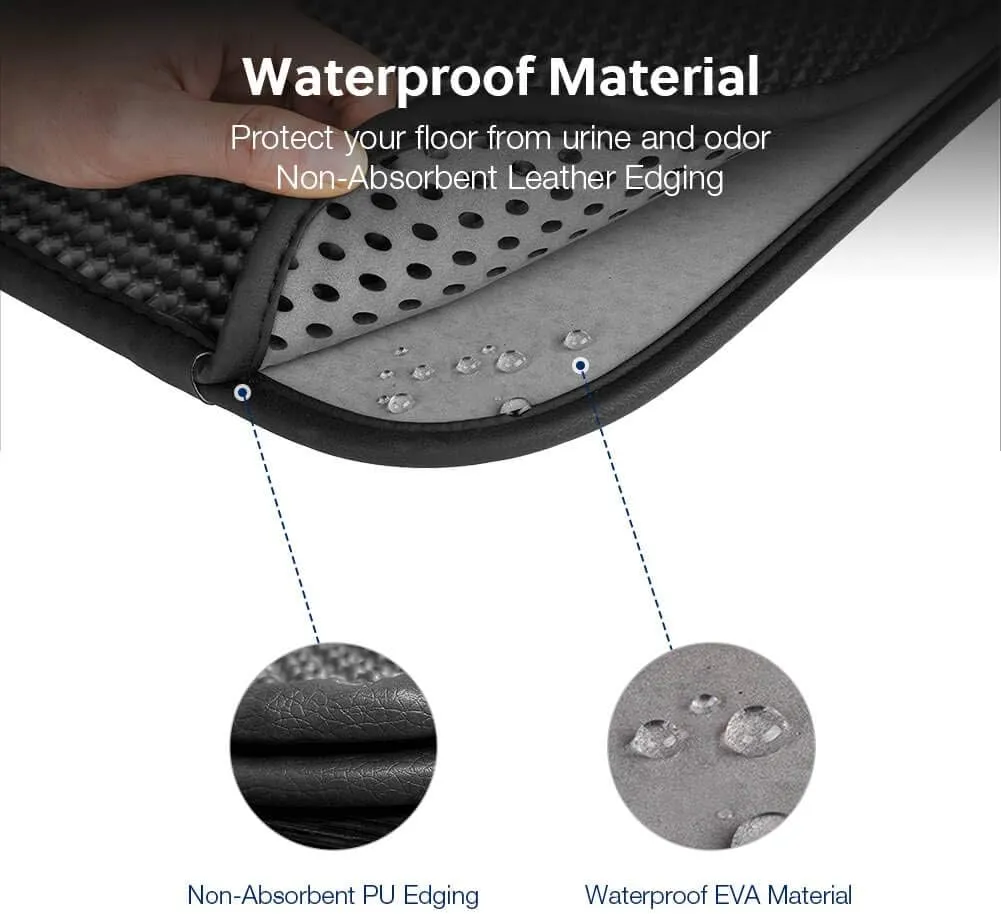 WePet Cat Litter Mat, Kitty Litter Trapping Mat, Honeycomb Double Layer Mats, No Phthalate, Urine Waterproof, Easy Clean, Scatter Control, Catcher Litter Tray Box Rug Carpet