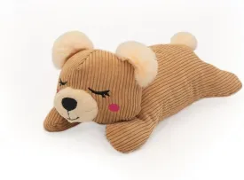 ZippyPaws Snooziez with Shhhqueaker - Bear Dog Toy with Silent Squeakers, Quiet Puppy Toys for Boy and Girl Dogs, Small Plush Dog Gifts